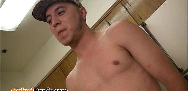  Naked papi jerking thick cock